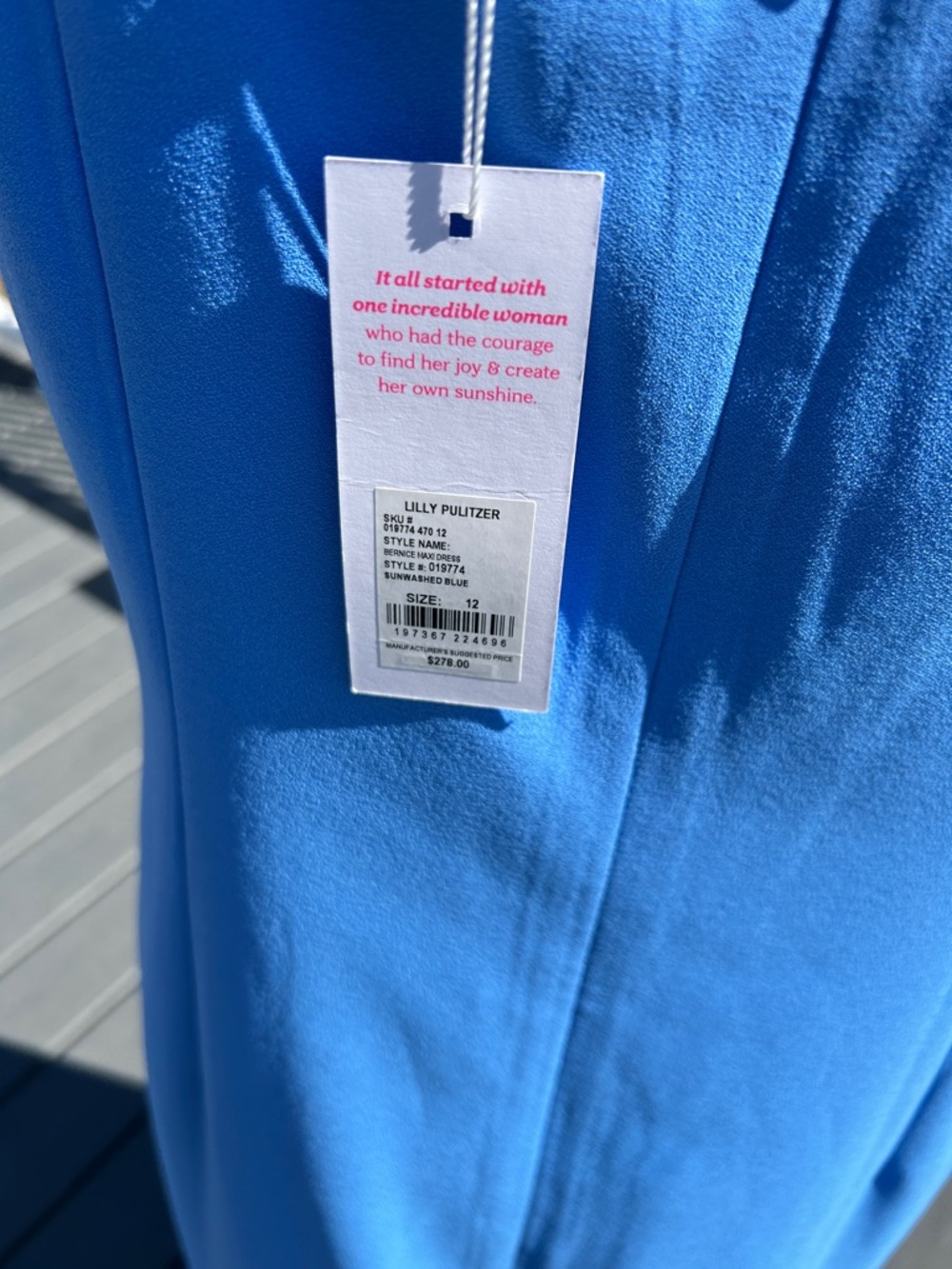Lilly Pulitzer Cobalt Blue Bow-Shoulder Sleeveless Maxi Dress - Picture 4 of 5